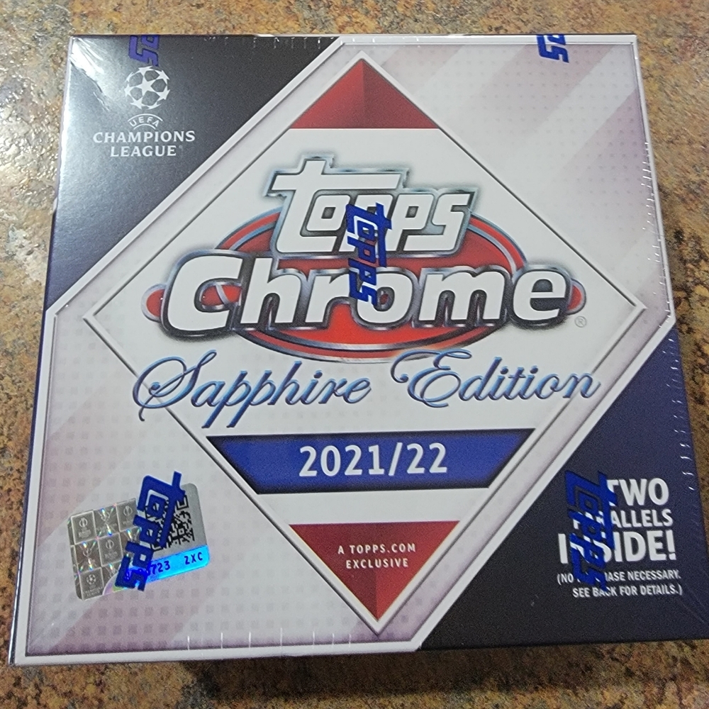 2021-22 Topps Chrome UEFA Champions League Sapphire Edition Box *Sealed* - Picture 7 of 7
